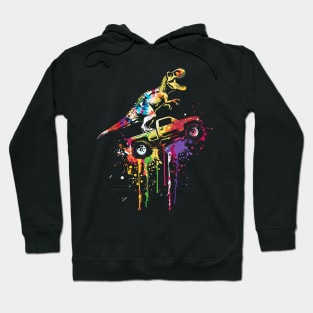 T-Rex riding monster truck Hoodie